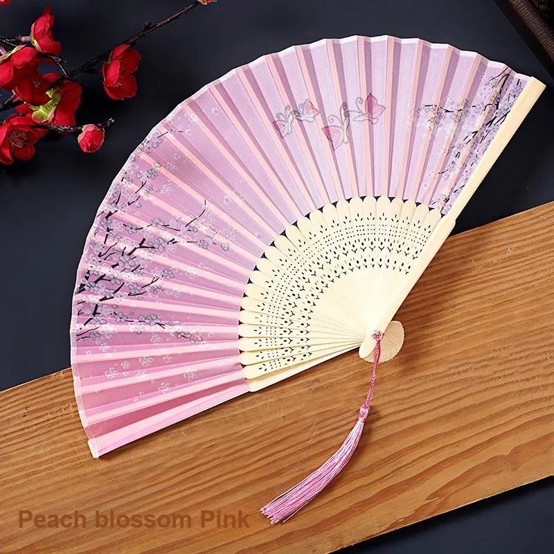 JINGDI Twill Damask And Silk Foldable Small Fan-13