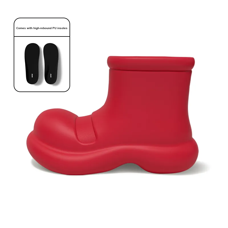 CHEDOIR Waterproof Abrasion Resistant Height Increasing Ankle Rain Boots Women's-25