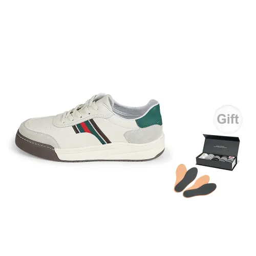 LIPAULT Skateboard Shoes Men Low-Top White/Green