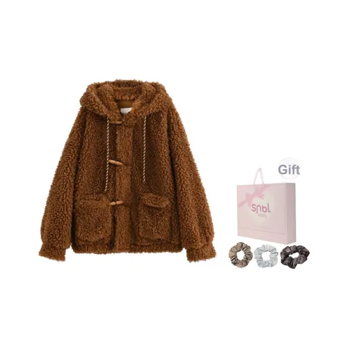 SNBL Коричневый Женские Бархатные Куртки