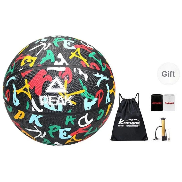 PEAK Rubber Basketball Size 5 7 Size Training Competition Unisex-14