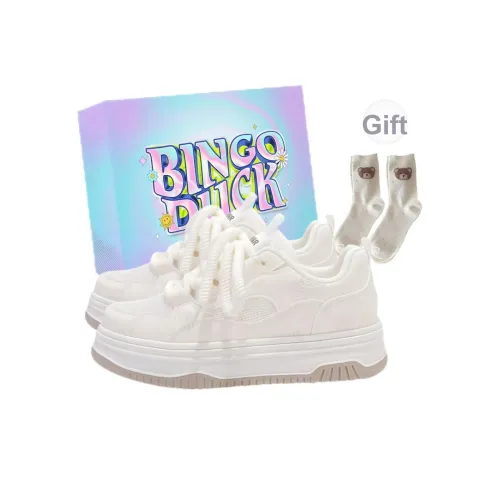 BINGO DUCK Slip-resistant и дышащие низкие кеды для скейтбординга женские цвет экрю