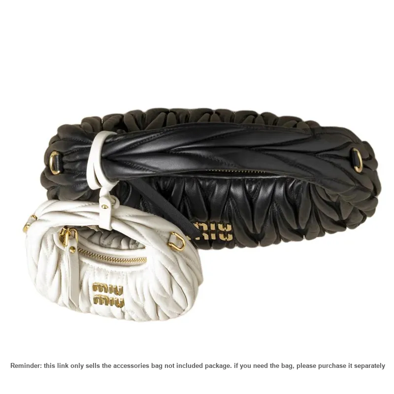 MIU MIU Wander Matelasse Nappa Leather Mini Hobo Pouch White-8