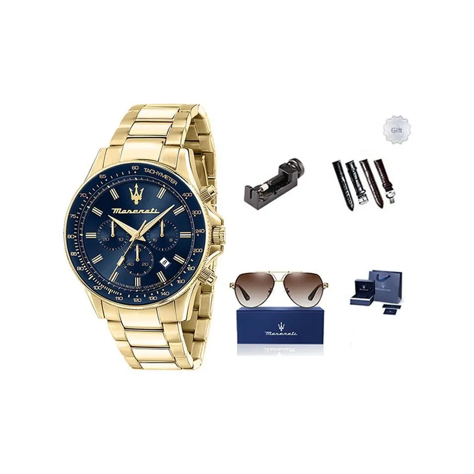 Maserati Кварцевый механизм Мужские часы 44 мм Синий