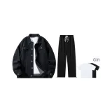 Clothing Sets (Black Top (without Hood)+Black Pants) (Comes with Short-Sleeved Shirt)