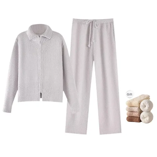 ZumashL Luxury Designer Series Pajama Set Women's Soft White Mist Purple