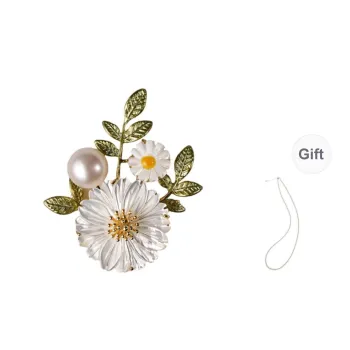 ORANGE SYMBOL Freshwater Pearl Brooches Women's