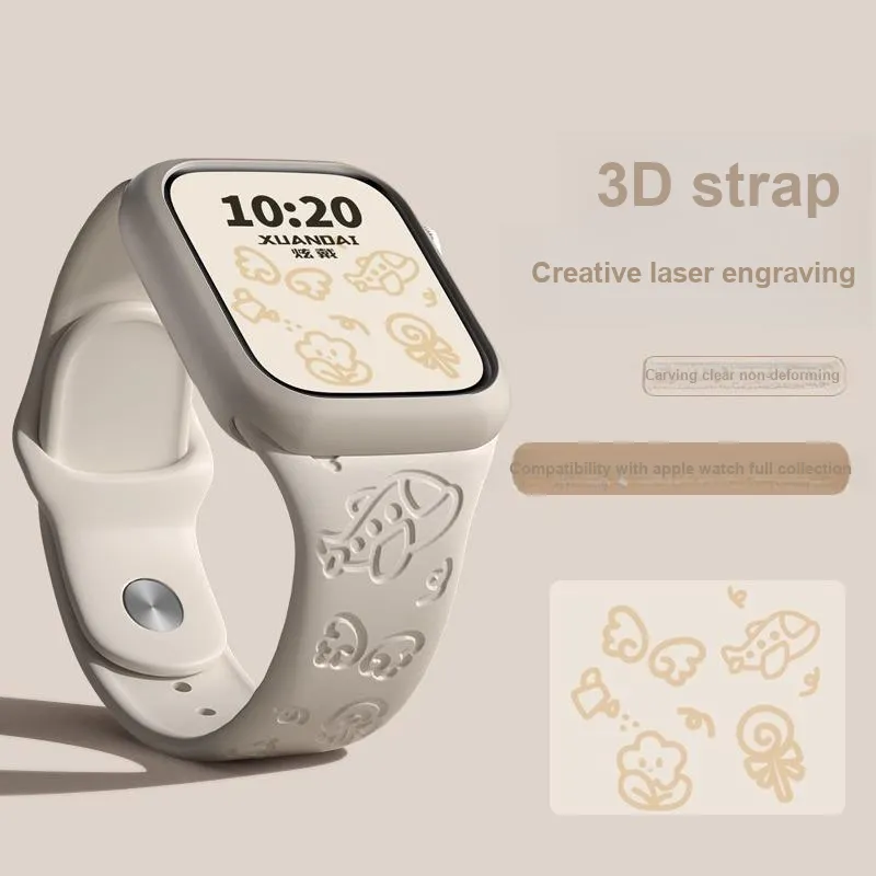 Mr. Strap Watch Band Apple Compatibility Silicone Material-9