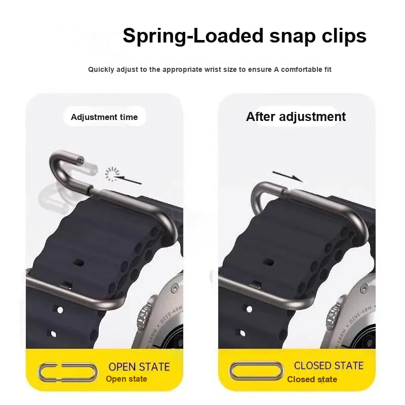 MUZHITIANKONG Compatibility Apple Iwatch/S10/S9/S8/S7/se/ultra2/ Apple Compatibility Watch Band 206mm Silicone Material-1
