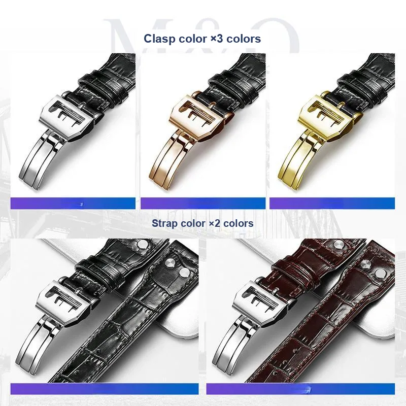 MILANQIAN M&Q Watch Band IWC Compatibility 190mm Cowhide Leather Material Unisex-8