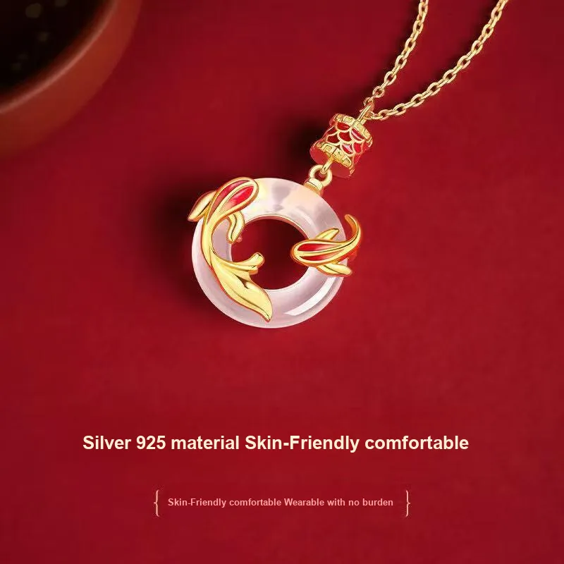 SINO GEM Chalcedony Jade Necklaces Women's-2