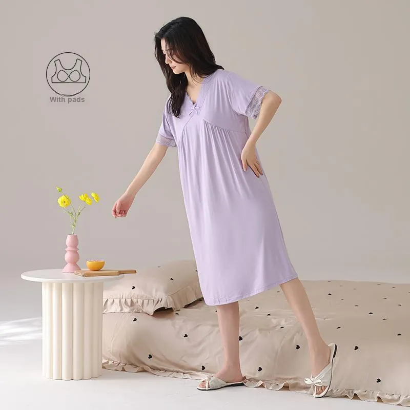 FENTENGCARE Nightgown Women's Violet-3