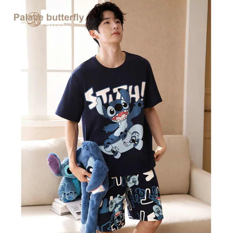 Gongdie x Disney Pajama Set Men's Dark Blue-5