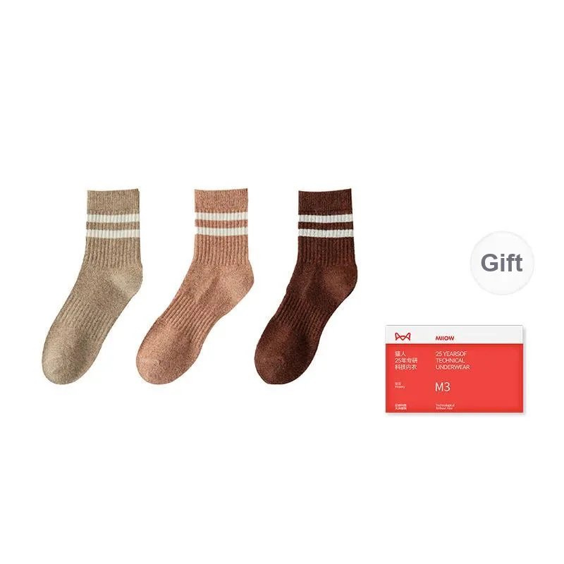 MIIOW Mid Calf Socks Women's 3 Pack-18