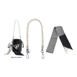 49cm Pearl Chain+Houndstooth Silk Scarf (Portable Recommendation)