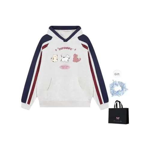 OYANXI Свитшот Женский Белый Серый