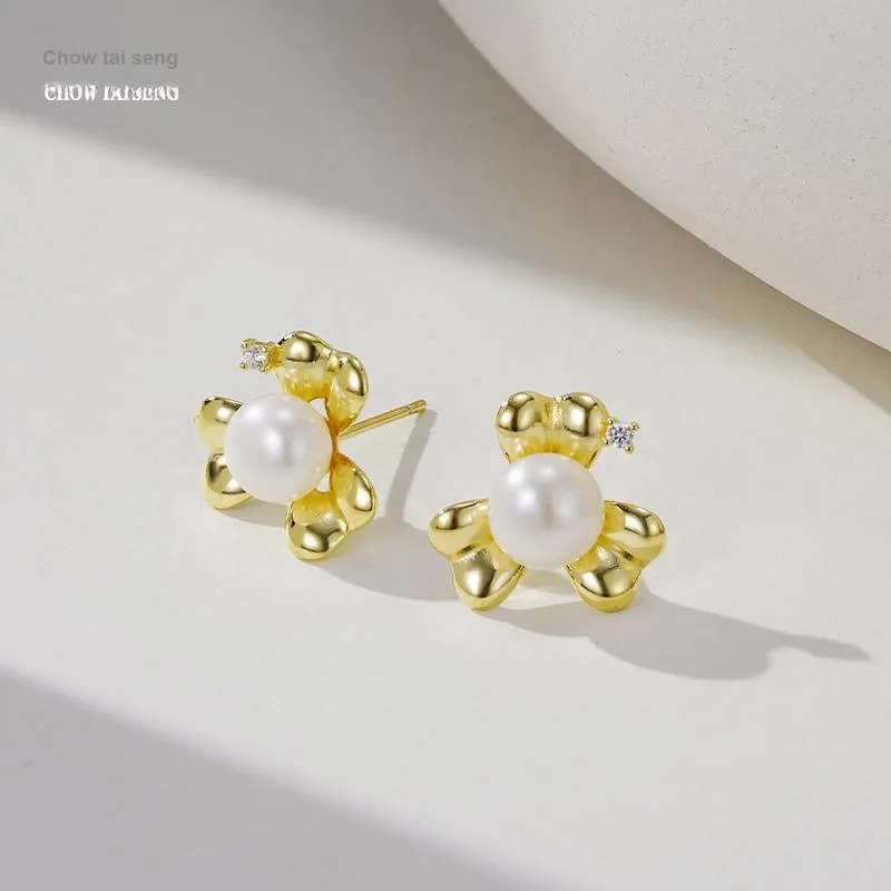 CHOW TAI SENG Pearl Stud Earrings Women's-5
