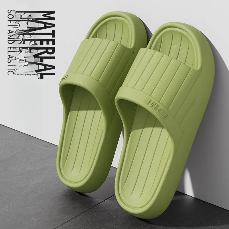 Foot Recreation Minimalist Style Vertical Stripes Letter Comfortable Quiet Slip Resistant Slippers Home Slippers Unisex-13