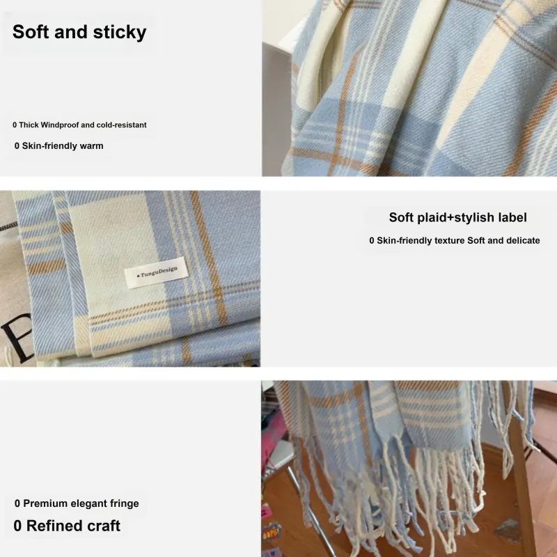 PLAN IN Knit Scarves Unisex-8