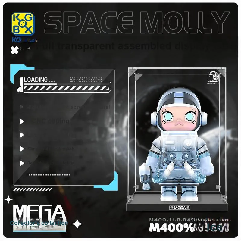 KGBOX Pop Mart Angry Bear Glacier MOLLY 400% 1000% Acrylic Figure Storage Display Case Model Accessories-2