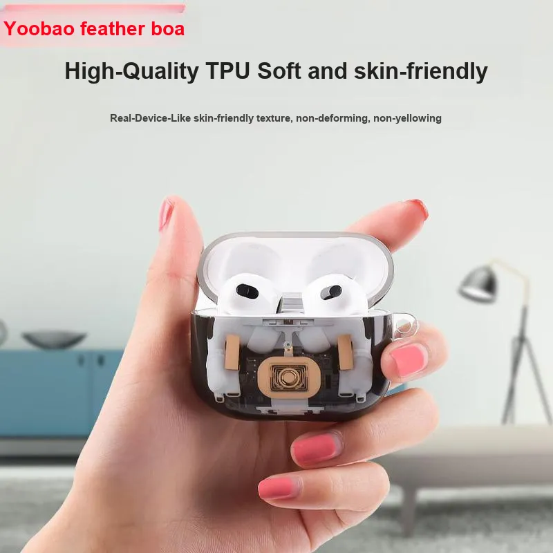 Yoobao Compatibility AirPods4 TPU Mechanical Design  Apple Fully Enclosed Impact Resistant Headphone Cases-5
