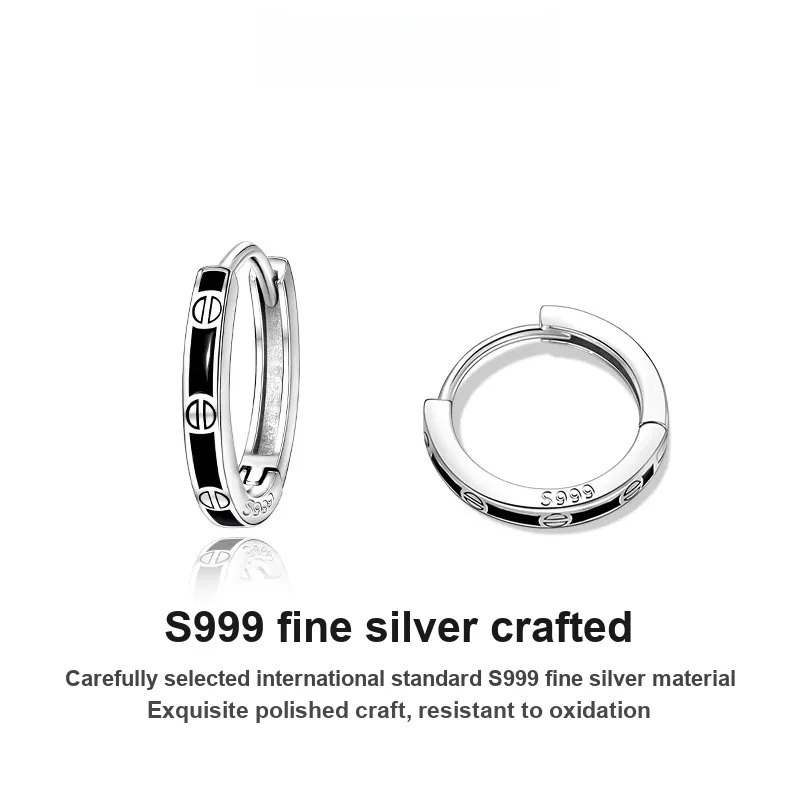 ZWU 999 Fine Silver Earrings Unisex-5