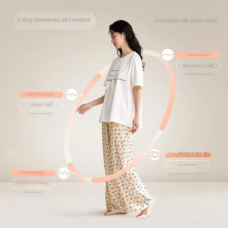 JINGYUN Pajama Set Women's Cloud Light White-2