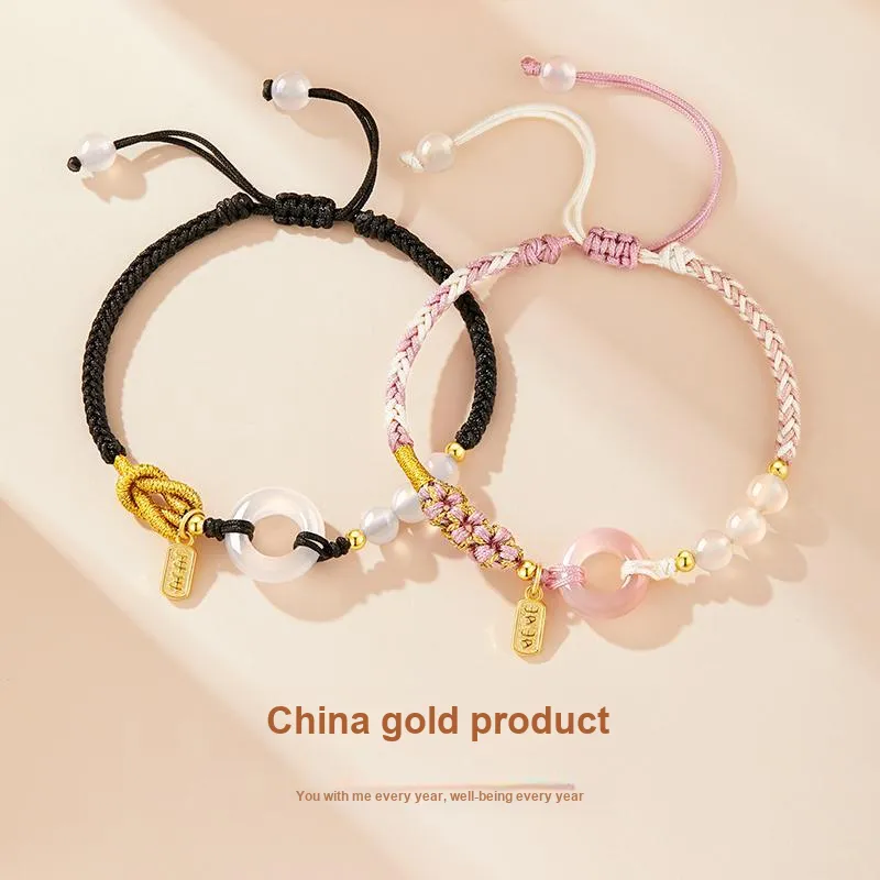 Central Fashion Natural Chalcedony Jade Bracelets Unisex-6