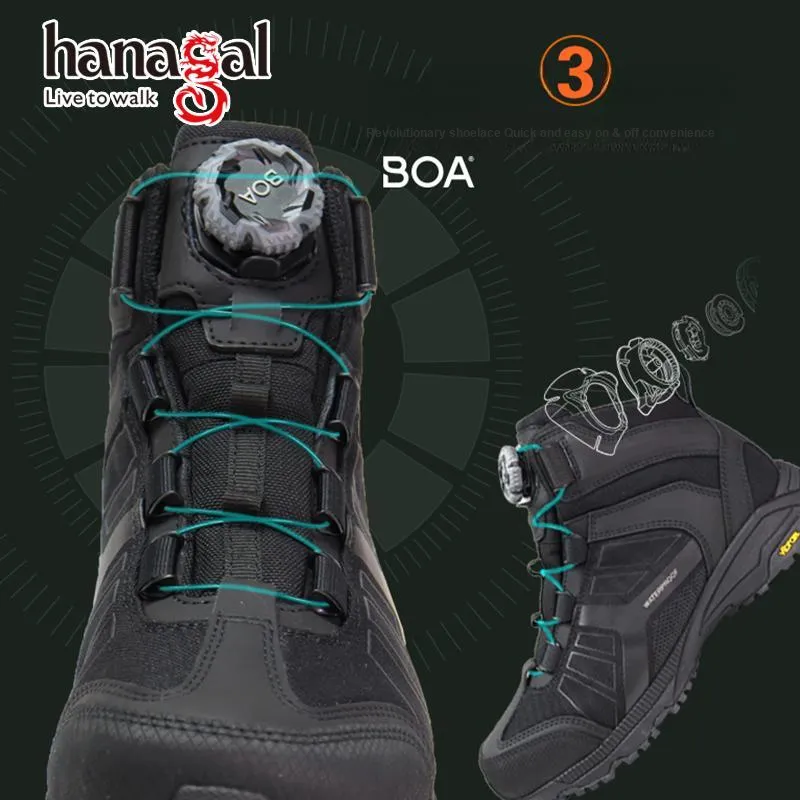 Hungo Warm Cushioning Wear Resistant Water Resistant Crew Outdoor Boots Unisex Black-1