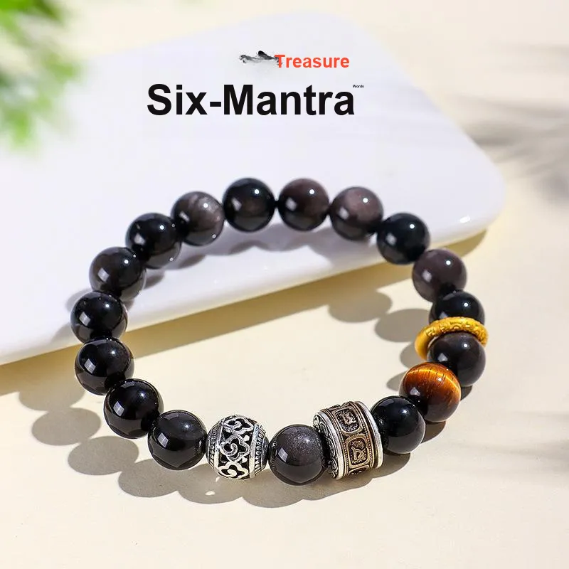 XIBAOCHUNHUA Obsidian Bracelets Unisex-2
