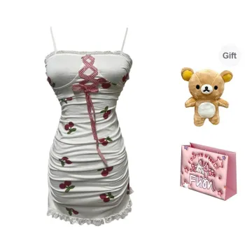 FLIM Slip Dresses Women's White Bear Box
