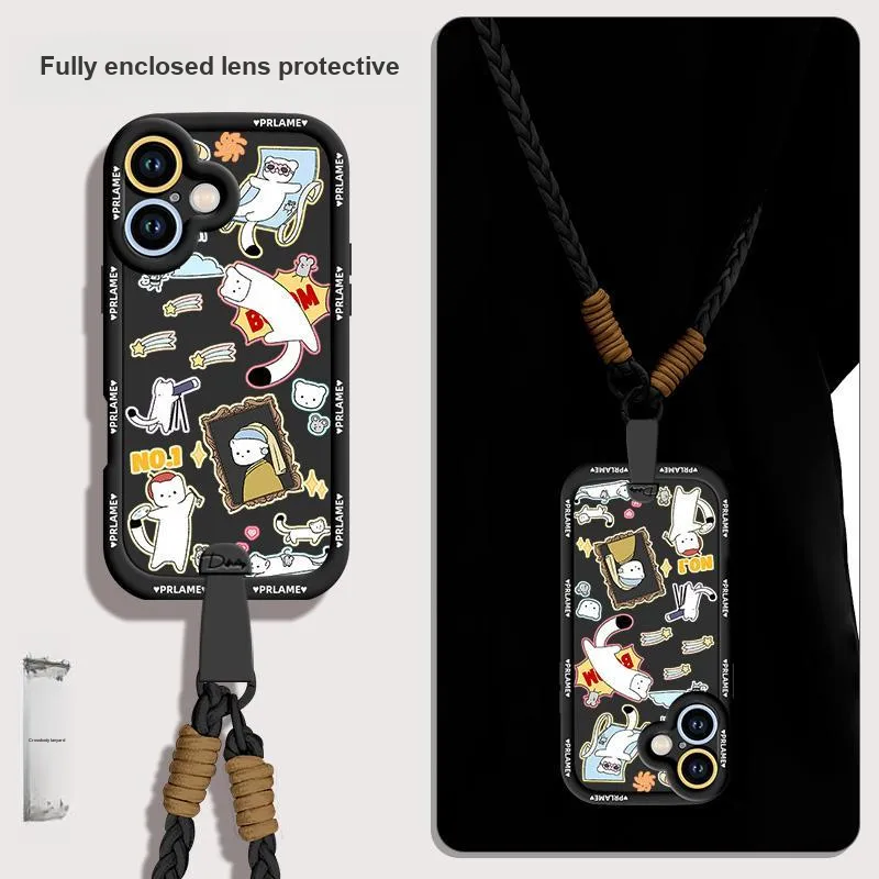 Sen Dog Silicone Material Crossbody Handheld Original Phone Cases Compatible With Apple 16 Pro Max/Pro/Plus/15/14/13-7