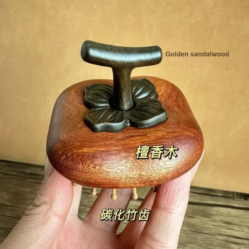 XIBI Persimmon Ring Round Airbag Comb With Sandalwood Massage For Health And Wellness Full Body Meridian Unblocking-3