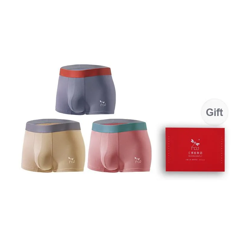 RED DRAGONFLY Cotton Panties Men's 3 Pack Gift Box Set-4