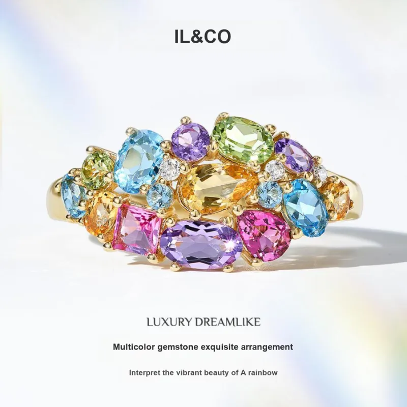 IL&CO. Natural Tourmaline Rings Women's-2