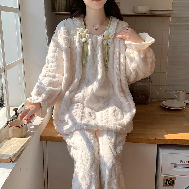 Sleeping Beauty Pajama Set Women's Apricot-4