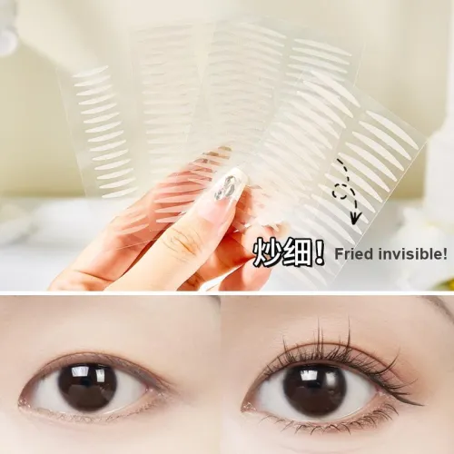 JONBOS Pineapple Powder Puff Double Eyelid Patch Makeup Tool Set Natural Wet And Dry Dual Use, Non Cakey