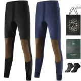Knee Protector Fleece-Lined 2 Pack (Black+Navy Blue) with 2 Pack Socks+Shopping Bag Included