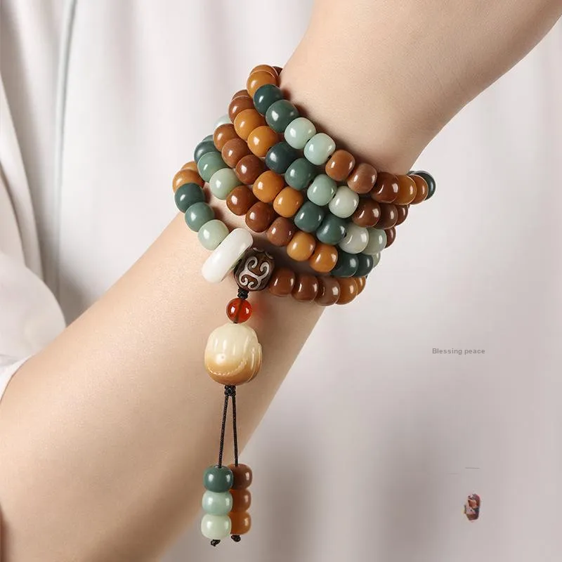 HANCANG White Jade Bodhi Bead Chain Unisex-1
