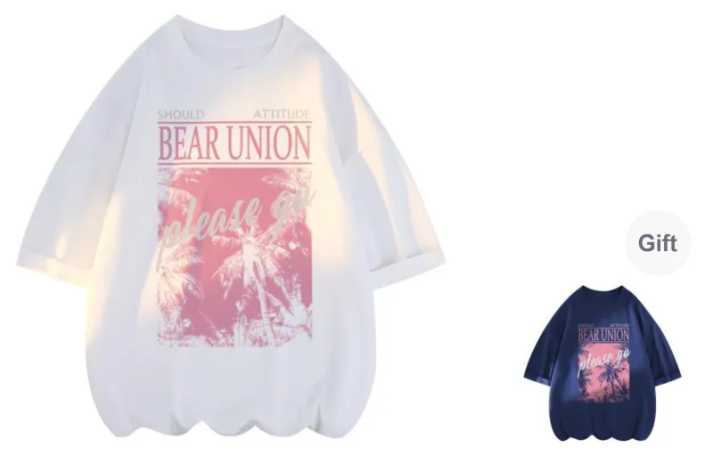 BEAR UNION Drop Shoulder Sleeve T Shirt Unisex-19