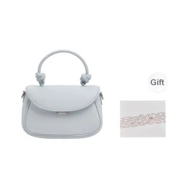 CHARLES&KEITH PU Fudge Packets Handbag, Crossbody Bag Small Size Women's Cream Milk White/Sea Salt Blue/Bubble Gum Pink