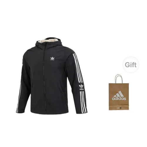 Adidas Originals Clover Series Jackets Men Black Gift Bag