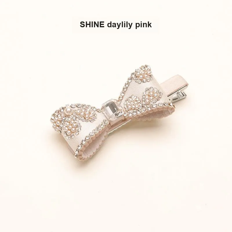 SHINE Fabric, Crystal Beads, Shell Pearl Hair Clips Women's-1