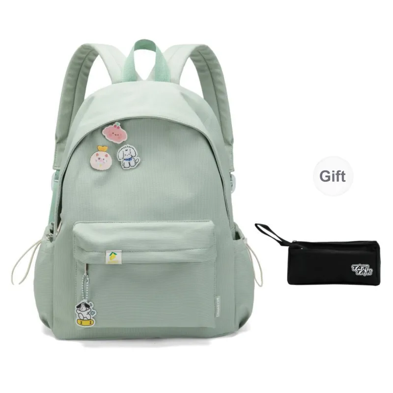 TAKI Nylon Student Commute Large Capacity Versatile Minimalist Style Backpack Unisex Pink/Green/Black/Purple/Custard-11