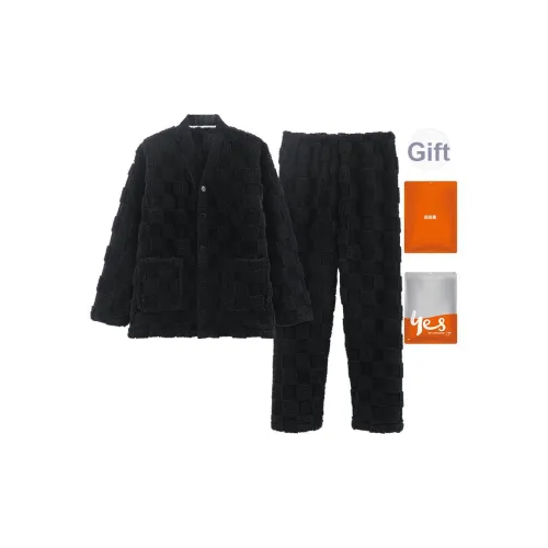 Удобный и освежающий комплект пижам мужского пола черного цвета