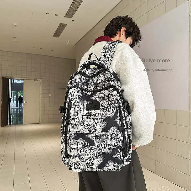 Kaka Tree Nylon Backpack Unisex Multicolor-3