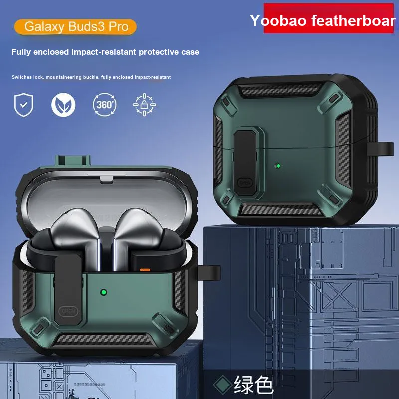 Yoobao Compatibility With Samsung Galaxy Buds3/3 Pro Lock Design, Impact Resistant, With Hooks Headphone Cases-9