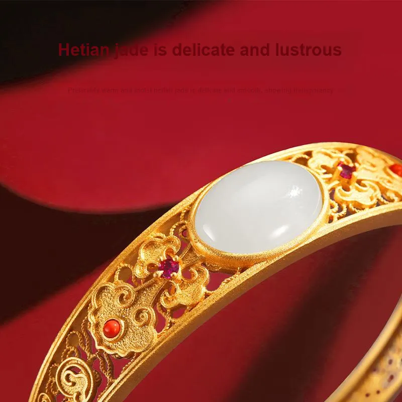 Hurry That Year Bangles White Jade Women's-4