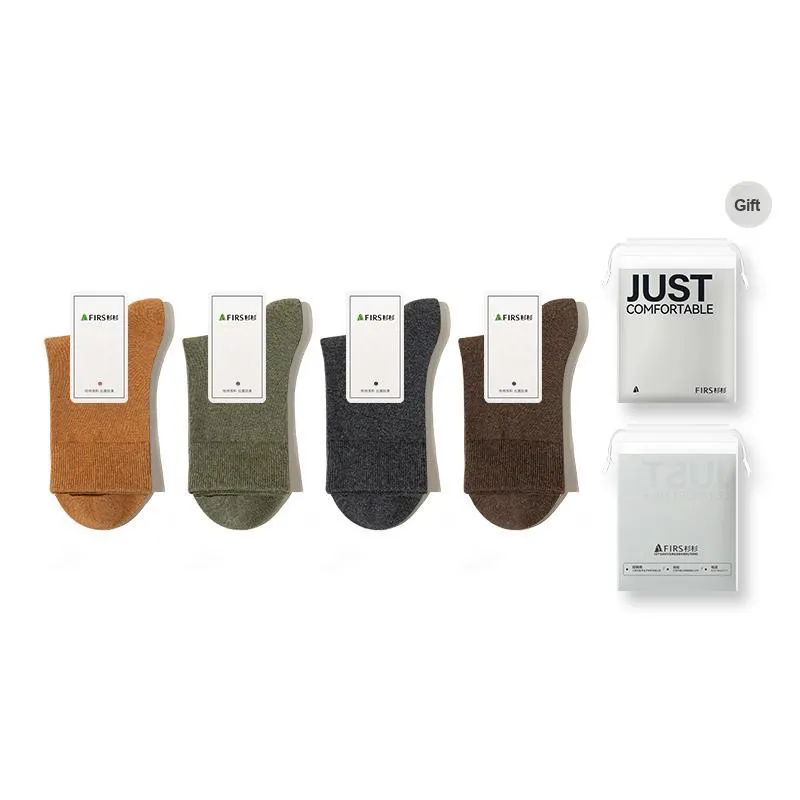 FIRS Mid Calf Socks Men's Shopping Bag 4 Pack-57