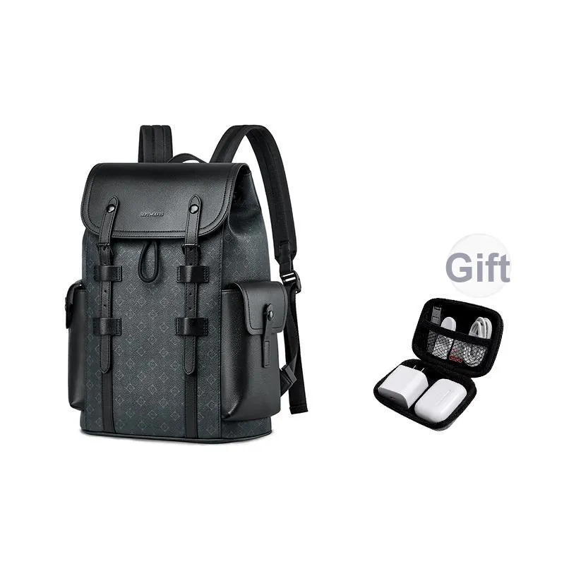 SEPTWOLVES Рюкзак из искусственной кожи QPL большой унисекс черный